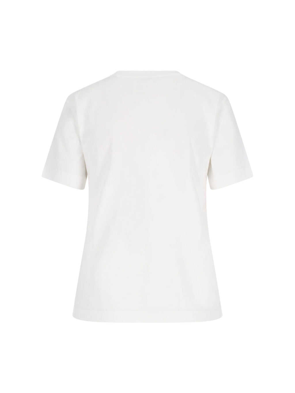 Crew Neck T-Shirt with Oversized Beige Logo
