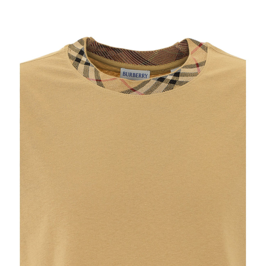 Burberry Men Check Trim T-Shirt