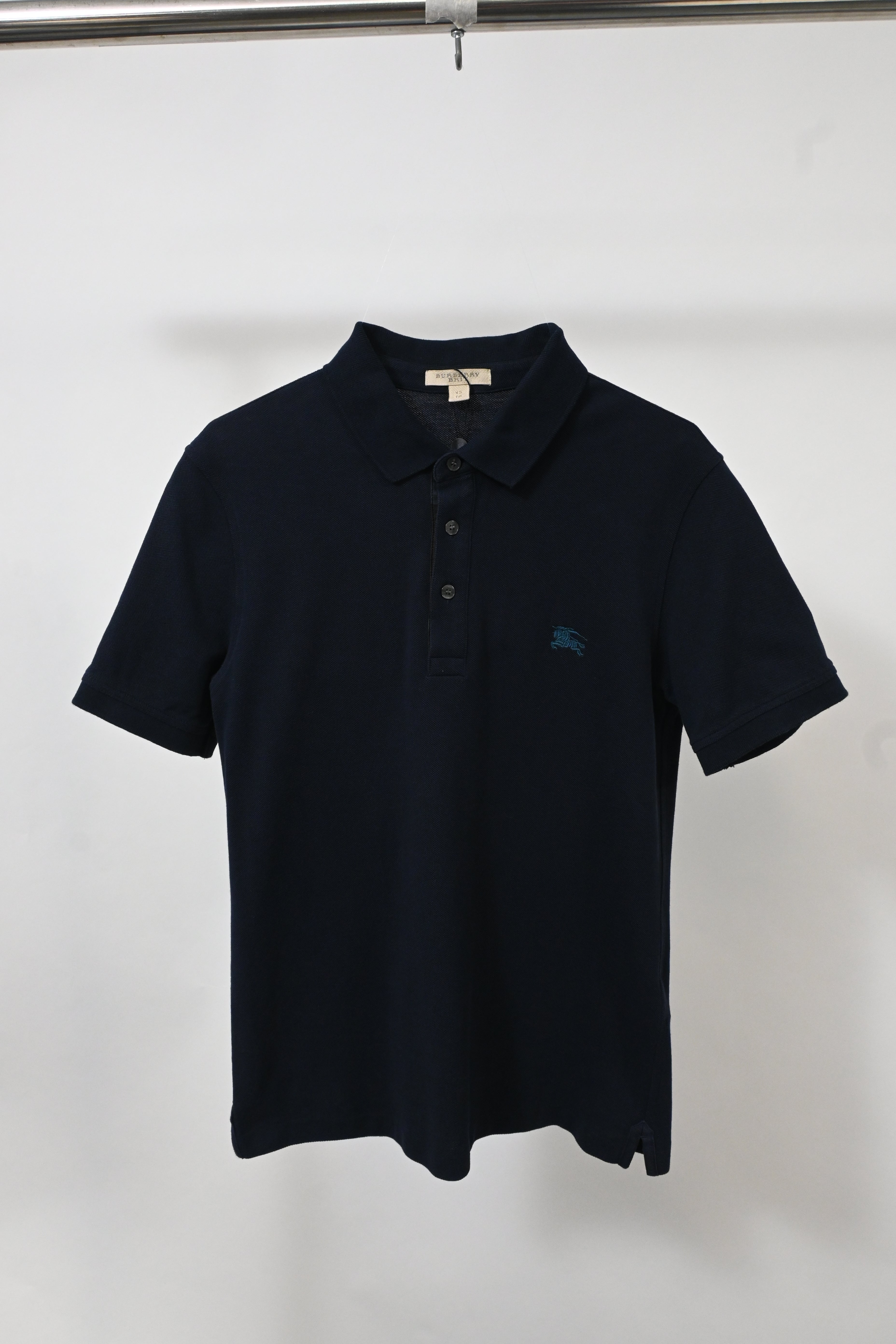 Burberry EKD Logo Polo Shirt in Navy Blue Cotton